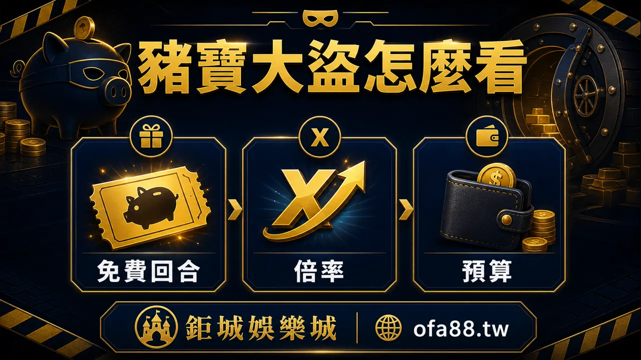 鉅城娛樂城豬寶大盜免費回合倍率預算說明圖