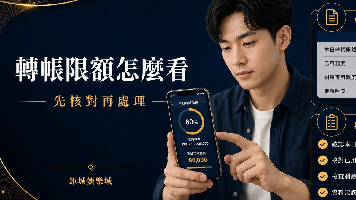 鉅城娛樂城｜娛樂城轉帳限額怎麼看？單筆上限、分次入金與紀錄保存重點整理