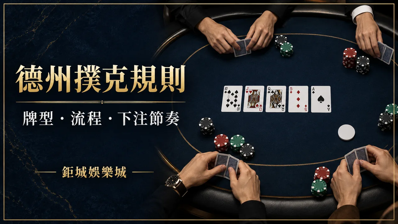 德州撲克規則指南：牌型大小、流程與下注節奏